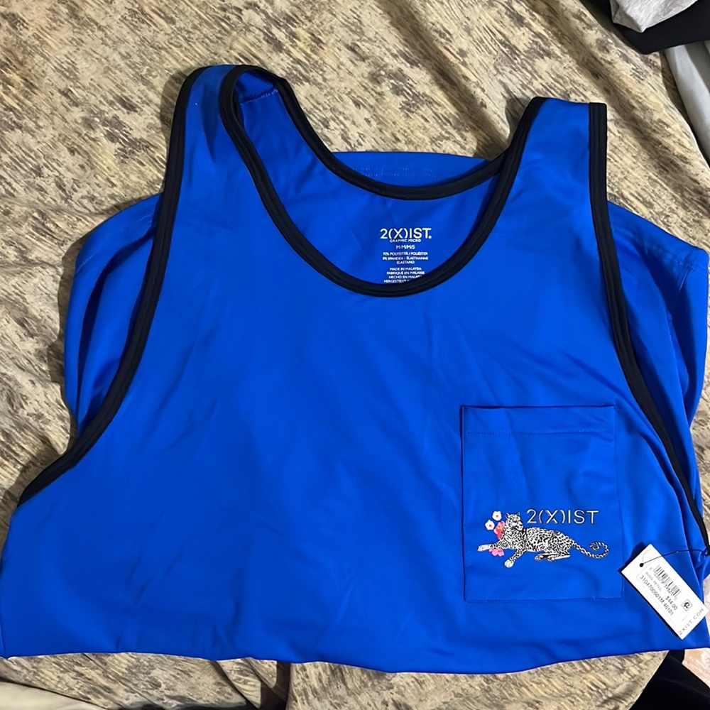 2XIST NEW White Tiger BLUE Jersey medium